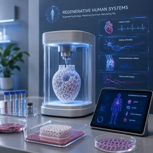 Regenerative human systems and bioprinting